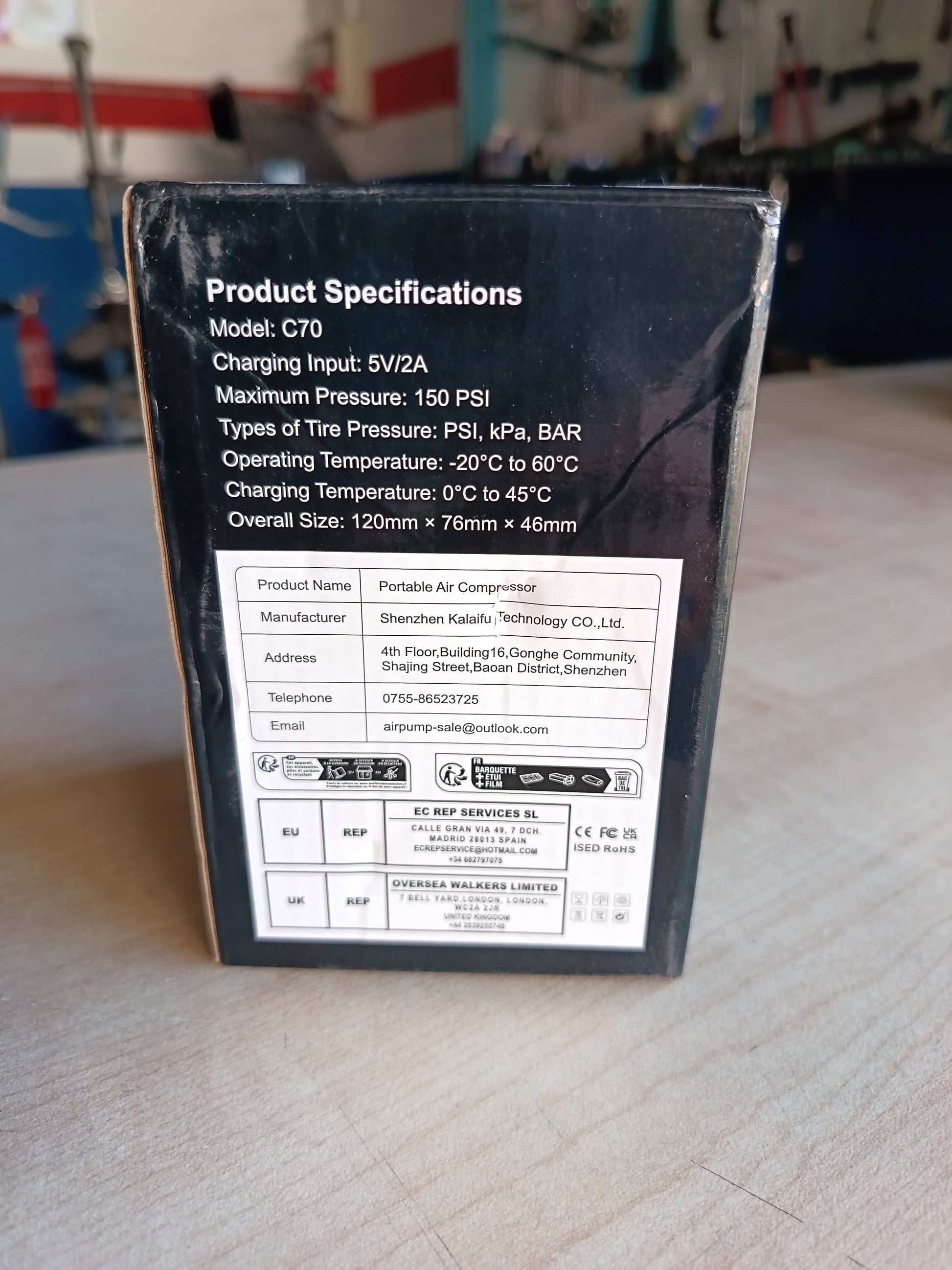 Air compresor portable